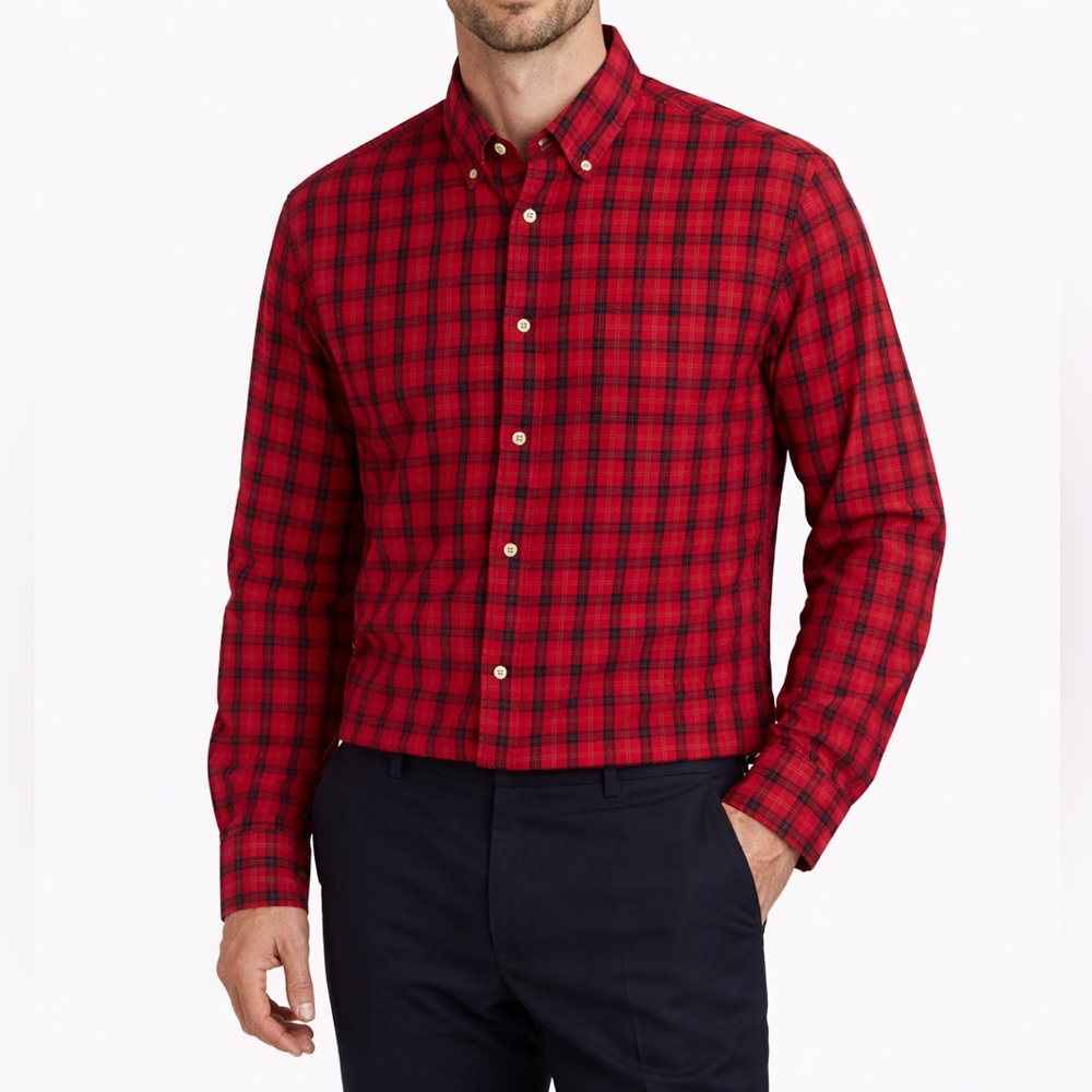 Old navy Men plaid everyday long sleeve  shirt Regular fit size L